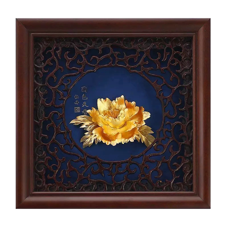 金箔 国色天香 牡丹