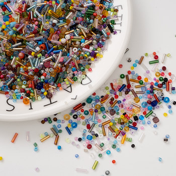 
50g mixed color DIY glass rice beads tube beads