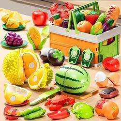 Children's Pretend Play Toys, Realistic Fruits That Can Be Peeled and Cut, Durian, Corn, Orange, for Boys and Girls