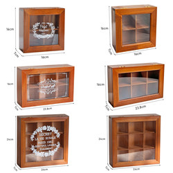 Zakka Retro Solid Wood Desktop Jewelry Storage Box, Artistic Display Stand with Glass Lid, Wooden Box, Watch Storage Box