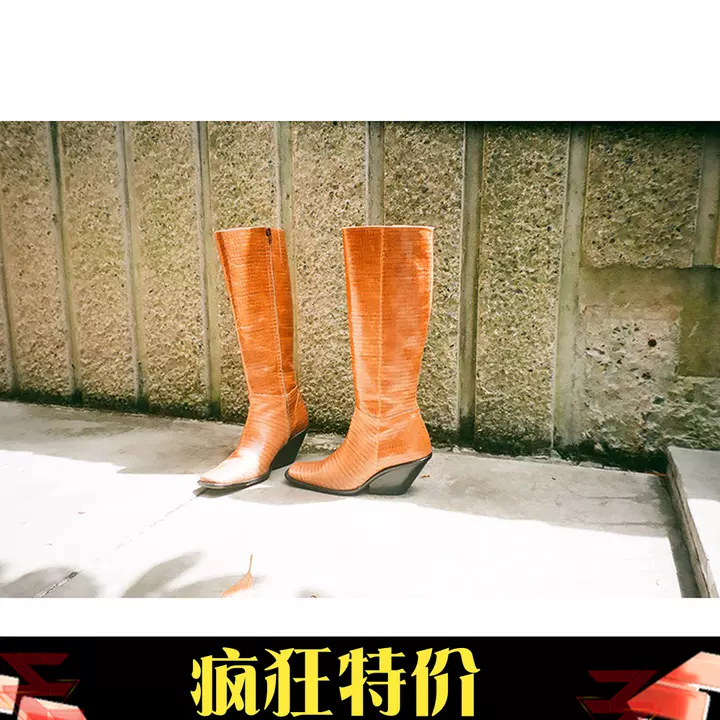 折扣日本代購untishold 小眾品牌Naty-15 Candy 牛皮革高筒靴子-Taobao