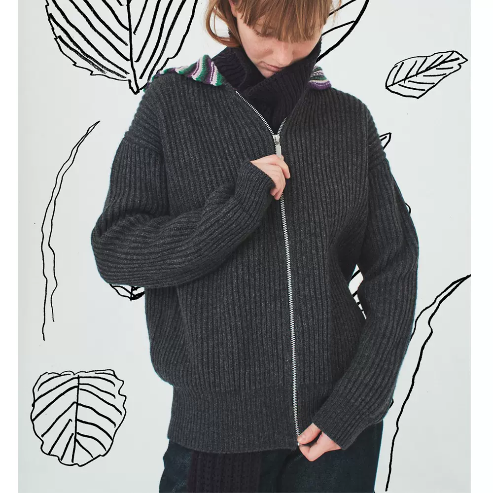 折日本代购soduk asymmetry zip-up cardigan不对称拉链针织开衫 折日本代购soduk asymmetry zip-up cardigan不对称拉链针织开衫