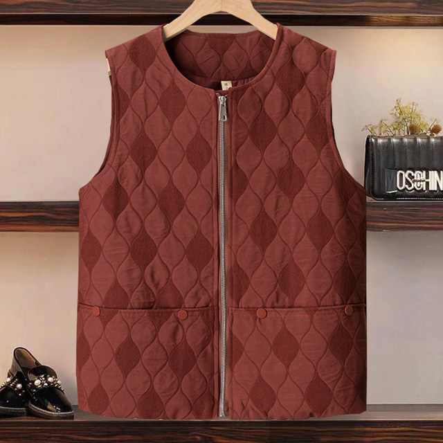 New spring and autumn clothing sleeveless loose casual vest top middle-aged and elderly mothers fashionable horse clip women's meat cover vest
