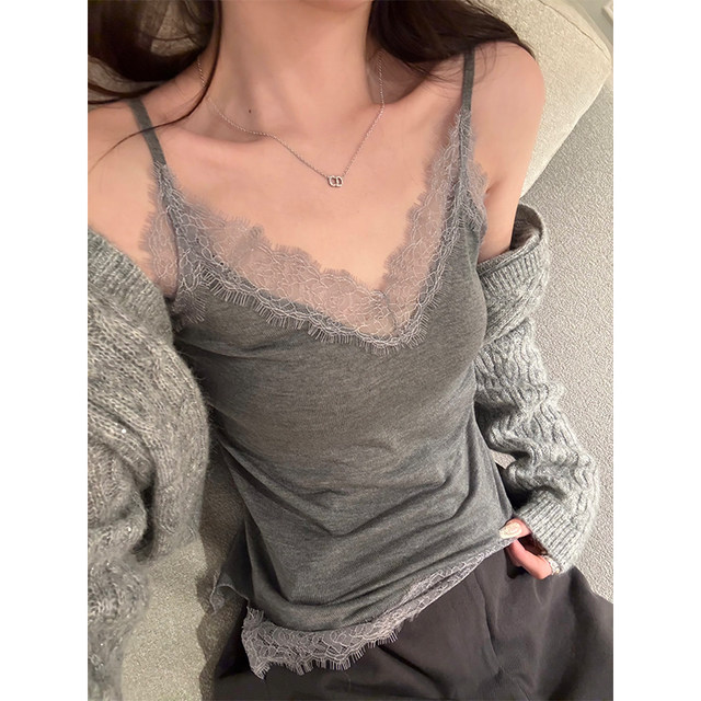 Superniniyy 16-pin adjustable shoulder strap handmade lace suspender vest
