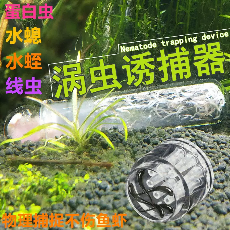 鱼缸专用捉虫器涡虫线虫水蛭诱捕器水草缸捕捉器蛋白