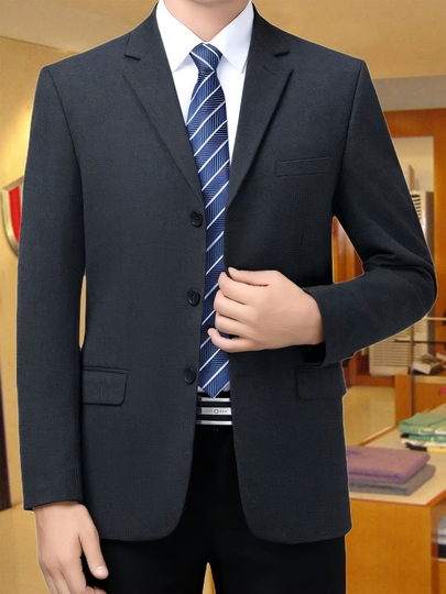 Thousand Shields Men's Wool Suit Jacket - Business Casual - Single-Breasted