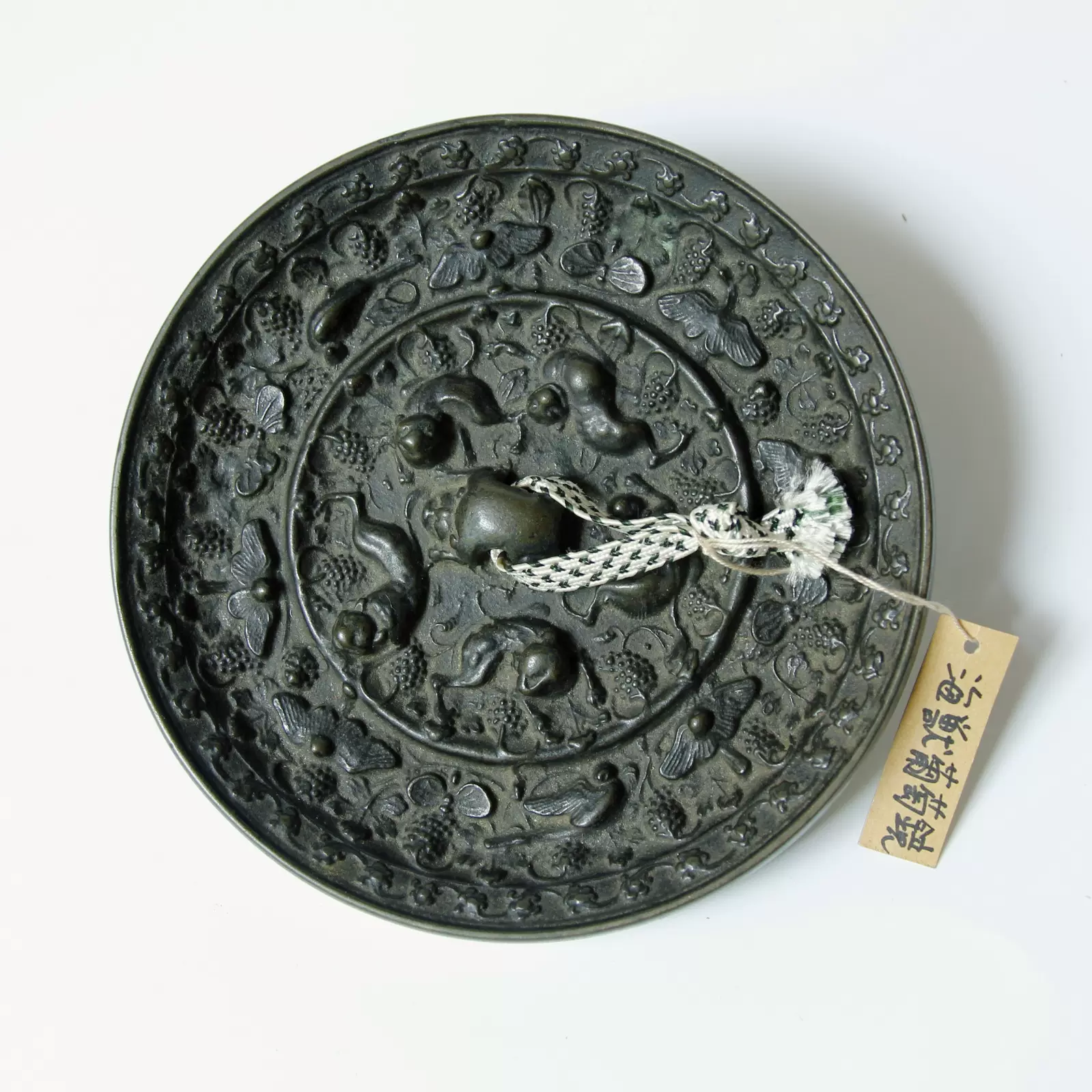 唐海獸葡萄紋青銅鏡古玩包老青銅器老銅鏡雜項古董收藏唐代唐朝-Taobao