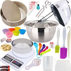 Baking Tool Set [Free Ten Gifts] Electric Egg Beater, Household Cream Mixer, Digital Scale, Cake Mold