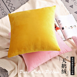 Nordic Solid Color Throw Pillow Sofa Cushion Office Lumbar Pillow Headboard Backrest Cushion Velvet Pillowcase Without Insert