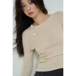 Nothing Nowhere 23fw Soft And Creamy Cashmere Mulberry Silk Round Neck Knit Base
