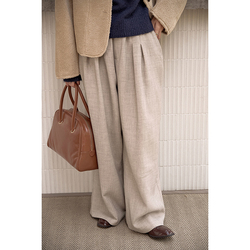 Nothing Nowhere 23fw Casual And Easy-to-match High-end Autumn And Winter Front Pleated Two-color Thick Wide-leg Casual Pants