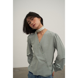 Nothingnowhere Ss23 Rose Girl Jacket Friendly Modified Shoulder Line Diagonally Buttoned Three-color Shirt