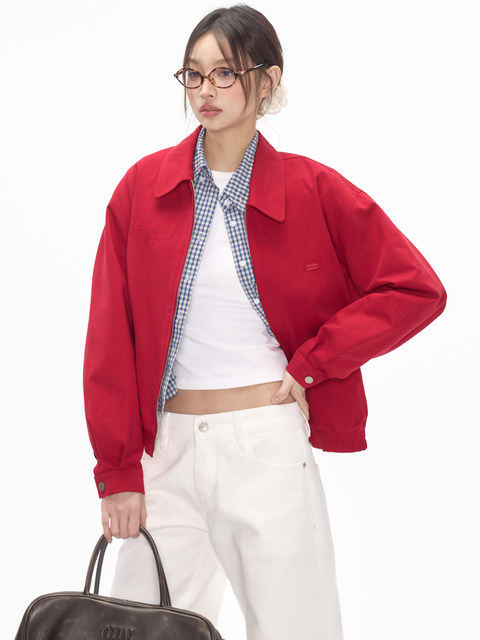 CODICE 25SS Red Harrington Jacket Spring Basic Commuter for Men and ...