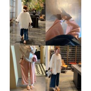 
[BORAKOO] Velvet eight-point straight wide-leg casual pants