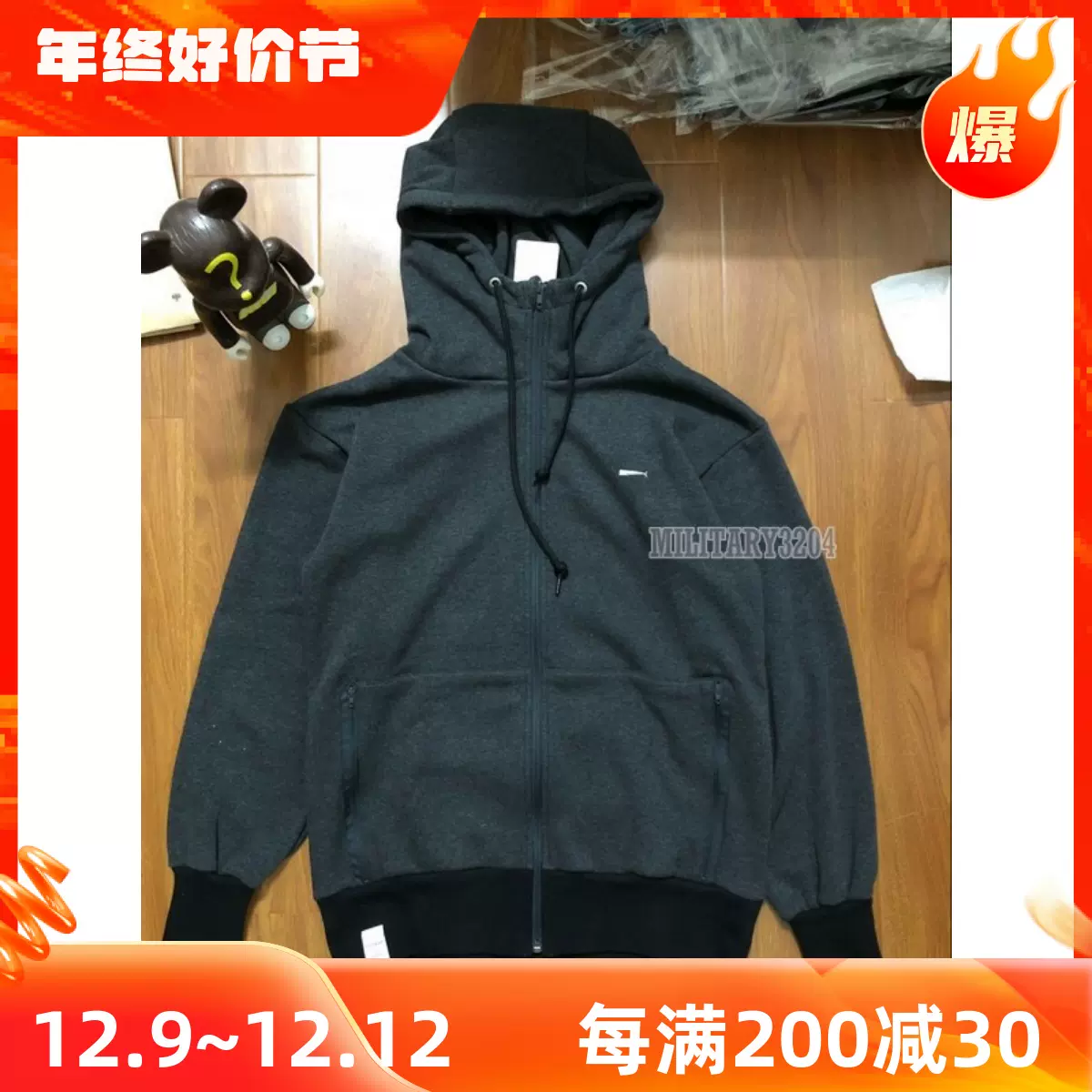 现货DESCENDANT CACHALOT/ZIPUP HOODED DCDT 17AW 植绒拉链帽衫-Taobao