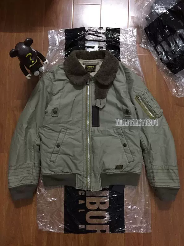 现货NEIGHBORHOOD B-15D C-JKT NBHD 17AW 毛领羊毛飞行夹克-Taobao