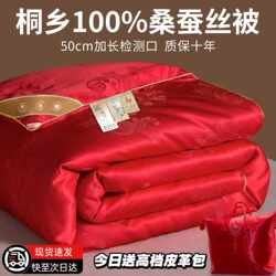 Tongxiang Silk Quilt 100% Mulberry Silk Quilt Spring and Autumn Quilt Winter Quilt Red Wedding Quilt Mother-Daughter Quilt Wedding Quilt Core