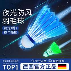 Glow-In-The-Dark Badminton Shuttlecock with Windproof Light-Emitting Feature, Fluorescent Goose Feather, Suitable for Nighttime Use, Professional Outdoor Durable, Wind-Resistant for Evening Training
