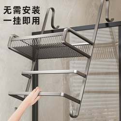 Towel Rack Bathroom No-Drill Storage Shelf Toilet Shower Room Glass Door Hanging Rack Towel Bar Bath Towel Rack