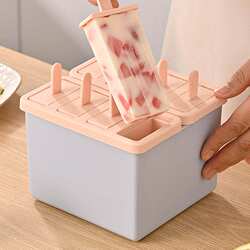Popsicle Mold Food-Grade with Lid for Home Use, Ice Cube Tray, Homemade Ice Cream Maker