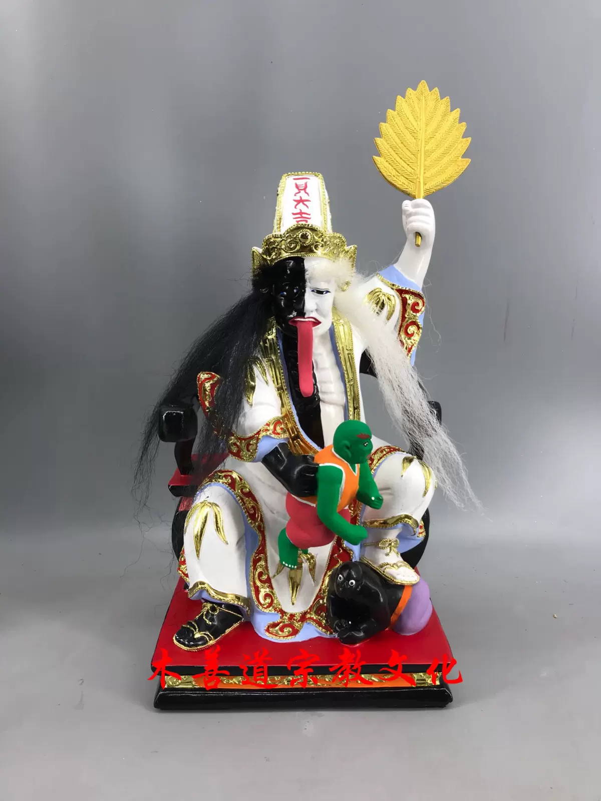 木雕古體關公武財神關羽關聖帝君香樟木漆線雕精品手工30釐米