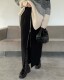 Real-life Japanese haute couture new style, temperament H-version retro zipper front slit straight skirt, high waist long skirt