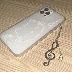 Chic Korean Style ins Retro Musical Note Phone Chain AirPods Pendant Sweet Girly Retro Ccd Accessory