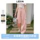 Lecho pure cotton tooling large pocket banana pants spring new conical wide-leg pants covering flesh to make women look slimming women's casual pants
