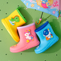 Children's Rain Boots Women's Boy Baby Rain Boots New Cartoon Water Shoes Non-slip Boys And Girls Toddler Children's Rubber Shoes