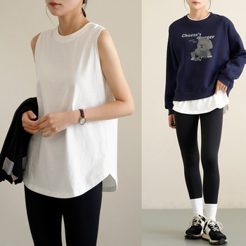 21 pure cotton women's sleeveless pure white sleeveless vest summer
