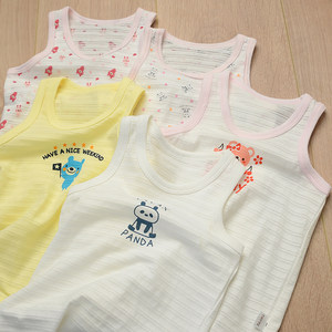 
Class A cool bamboo cotton, thin soft vest for children, cartoon pajamas for boys and girls, summer children's clothing for children