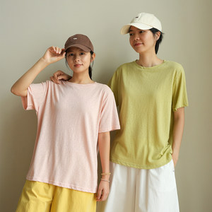 
Cool and thin women's round neck short-sleeved T-shirt, snow cotton breathable top, Shandong online store, summer large-size women's clothing