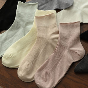 
Hand-made three-pair suit couples mesh loose socks men and women mid-tube socks breathable summer style