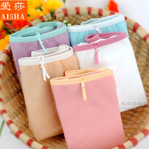Genuine Aisa's pants female elastic cotton pink cotton breathable mid -size large size cotton fabric bag hip flat pants
