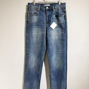 
Down Emperor Import and Export Trade Men's Straight Jeans Pure Copper Logo Men's Five Pocket Blue Jeans