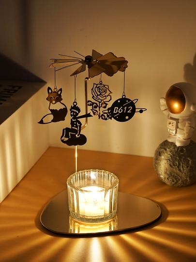 星の王子さま 回転キャンドルホルダー - ヨーロピアンスタイルの合金製