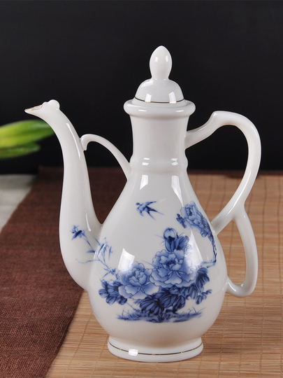 付け染めう(青花瓷酒壶） 青花酒壶1斤装家用大号陶瓷分酒器白酒壶酒店酒具多款可选