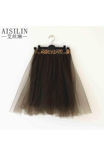 Spring new commuter solid color versatile high waist pleated skirt mesh autumn and winter princess puffy skirt short skirt for women
