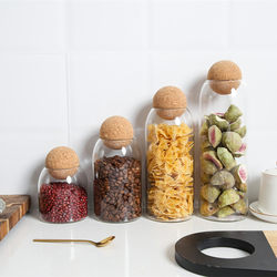 High borosilicate ball cork stopper glass sealed jar storage bottle tea jar glass storage jar candy jar
