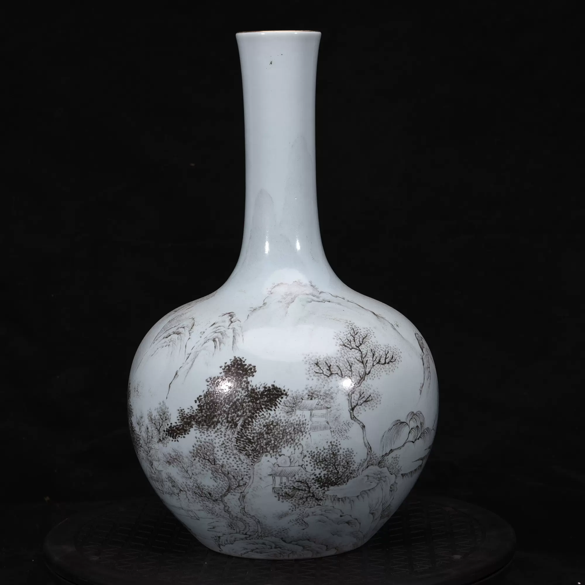 ※中国古美術/粉彩龍鳳凰紋大瓶/(底款:大清乾隆年製) 大清乾隆年制霁蓝釉粉彩凤凰牡丹纹尊瓶