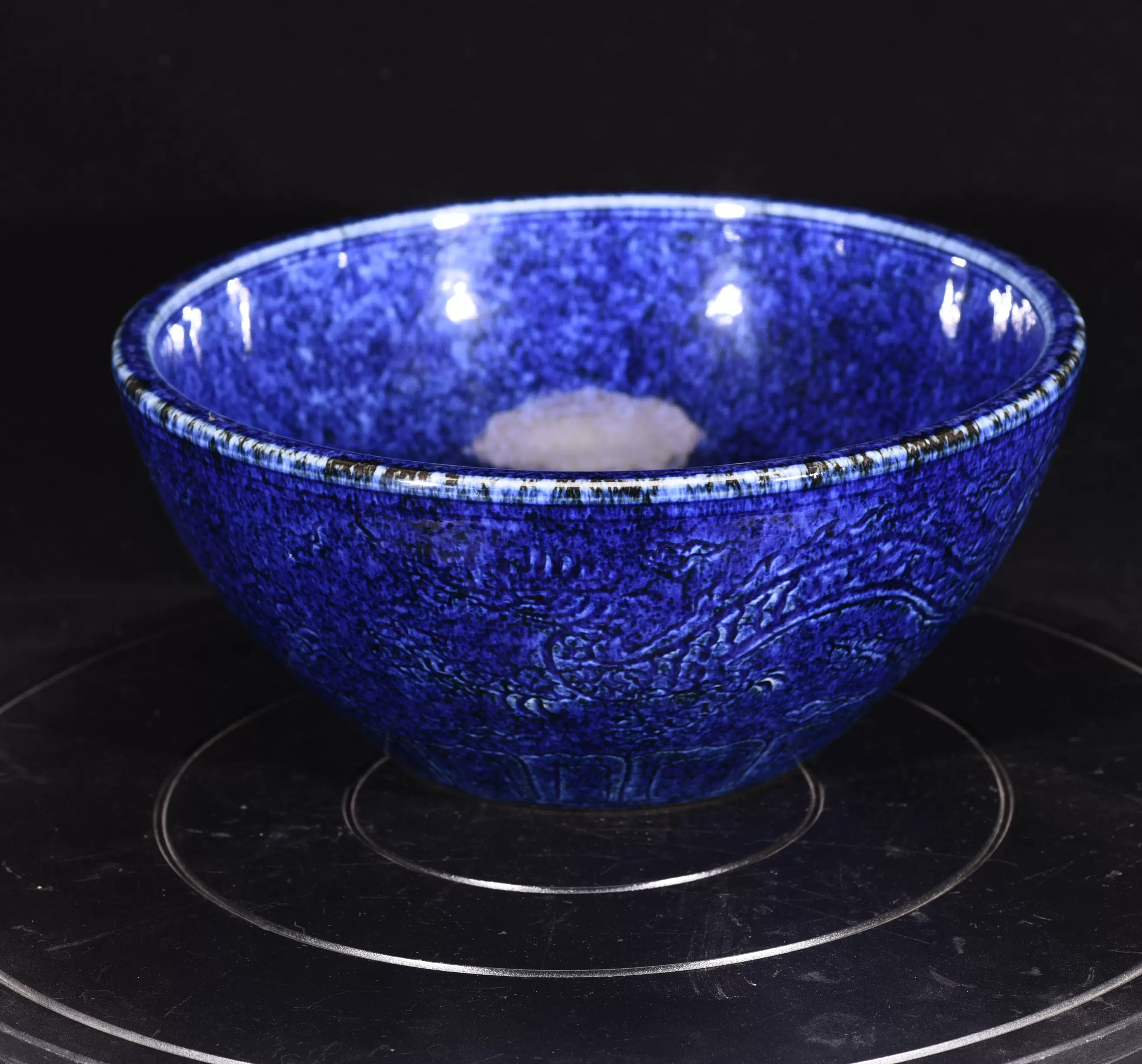 大明宣徳年製藍釉大鉢(E-12) 大明宣徳年製藍釉大鉢(E-12)
