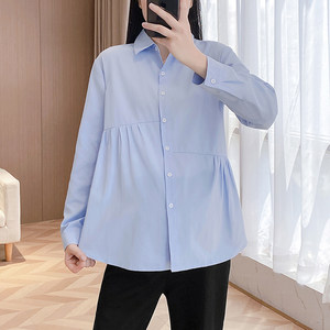 
2026 spring maternity wear long-sleeved maternity white shirt spring and summer professional wear maternity large size tops base shirt