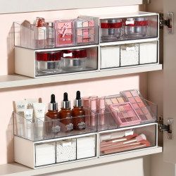 Japanese acrylic cosmetic storage box mirror cabinet dressing table skin care products storage rack eye shadow finishing box partition
