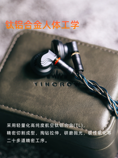 Yincrow RW3000 HiFiヘッドホン - 1.2m有線イヤホン