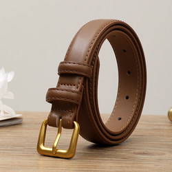 High-Quality [100% Top-Grain Genuine Cowhide] Leather Belt for Women, Simple Style, Suitable for Jeans, Women's Belt