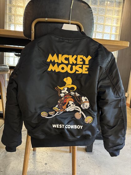 Western Sheriff Mickey Mouse Flight Jacket Couple's Baseball Jacket Cotton Jacket Heavy duty Embroidered Cycling Jacket MA1
