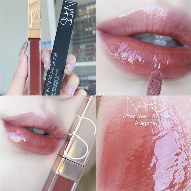 Часть пятна японский Nars Nas новый розовый золотой тюбик водный блеск зеркало блеск для губ блеск для губ Арагон Арагон