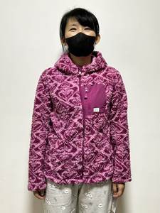 Australian order roxy imitation lamb wool hooded zipper jacket for sports, leisure and warmth