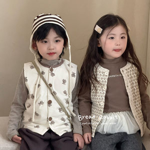 
Bread Rabbit autumn and winter new double-layer cotton children's vest boys and girls home warm vest