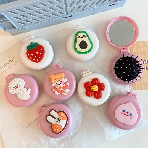 Брендовое креативное мультяшное милое зеркало, маленькая расческа, портативный кушон, подушка безопасности, Южная Корея